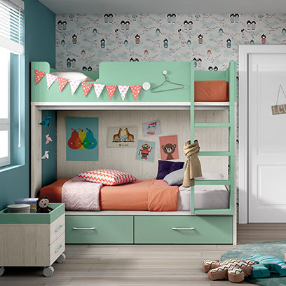 Etagenbett - OLDSCHOOL KIDS 78 - ROS 1 S.A. - Doppelbett / modern / Bettkasten