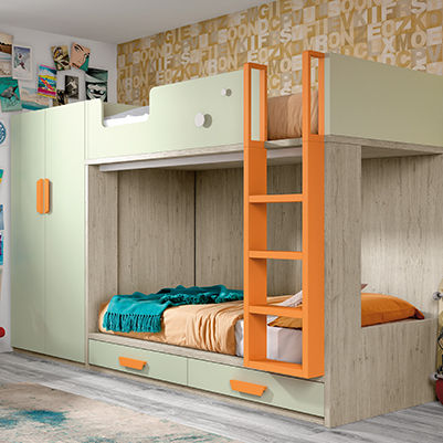 Etagenbett - OLDSCHOOL KIDS 80 - ROS 1 S.A. - Doppelbett / modern / Bettkasten