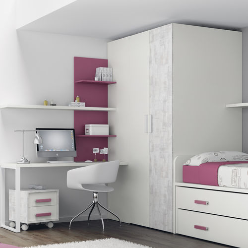 Moderner Kleiderschrank - TOUCH 25 - ROS 1 S.A. - lackiertes Holz / mit Schwingtür / für Kinder