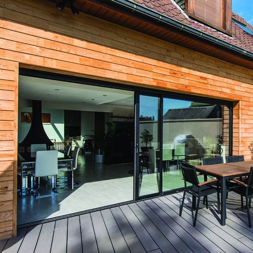 Glasschiebetür - GALAXIE® 32 TH - INSTALLUX - Aluminium / mit Doppelverglasung / wärmeisoliert