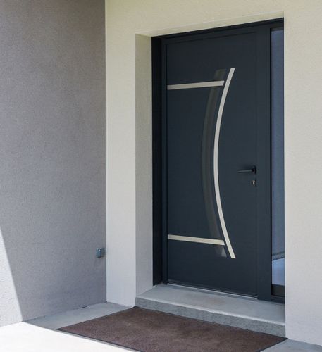 Eingangstür - COMÈTE® 70TH SOLOBLOC - INSTALLUX - Aluminium / einflügelig / halbverglast