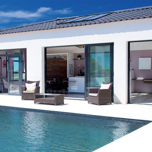 Glasschiebetür - GALAXIE® 26TH - INSTALLUX - Aluminium / mit Doppelverglasung / mit Wärmedämmung