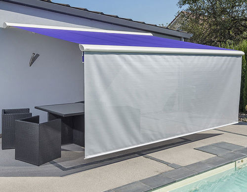 Fallarmmarkise - AZZURA® - Roche Habitat - Halbkassetten / motorisiert / für Terrasse