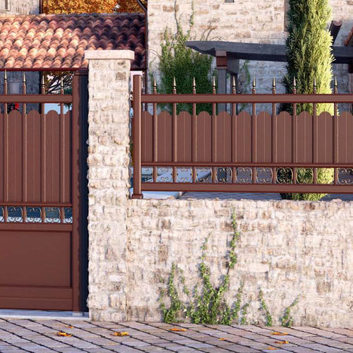 Zaun mit Stangen - TRADITION : TEXAS - Roche Habitat - für Wohnhaus / Aluminium / klassisch
