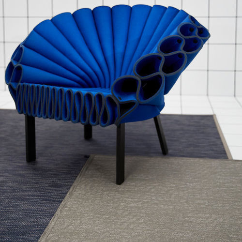 Moderner Teppich - SWIRL   - BOLON - einfarbig / Polyester / PVC