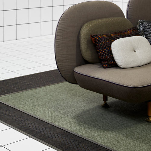 Moderner Teppich - BOTANIC - SAGE  - BOLON - einfarbig / Polyester / PVC