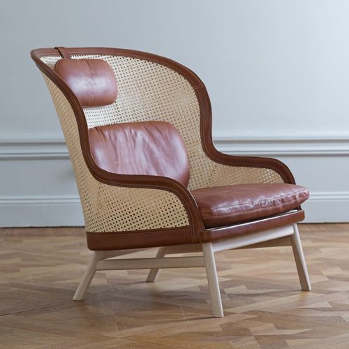 Moderner Sessel - DANDY - GARSNAS - Leder / Stoff / Buche