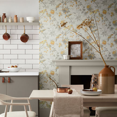 Moderne Tapete - BROOKE HOUSE - The Little Greene - Blumenmotiv / Naturmotiv / Tiermuster