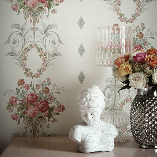 Stil-Tapete - PALAIS - The Little Greene - Blumenmotiv / Arabesken / Tapetenoptik