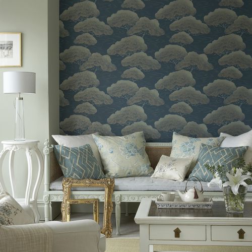 Klassische Tapete - PINES  - The Little Greene - Seide / Naturmotiv / Stoffoptik