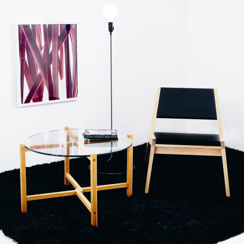 Moderner Beistelltisch - KASKAD - KARL ANDERSSON - Glas / Eiche / Nussbaum