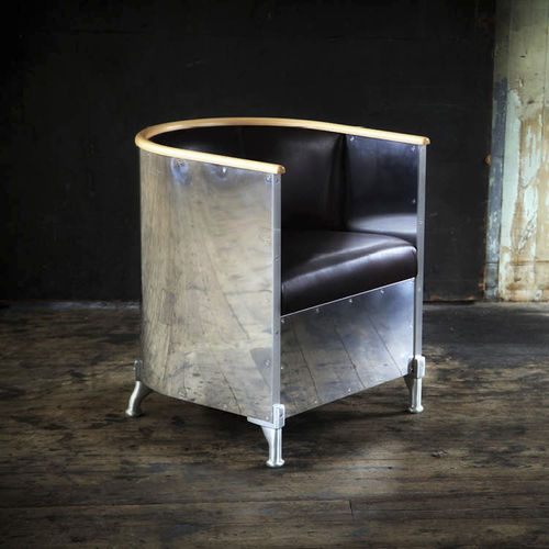 Moderner Sessel - ALUMINIUM - KÄLLEMO - Leder / Schaumstoff / Nussbaum