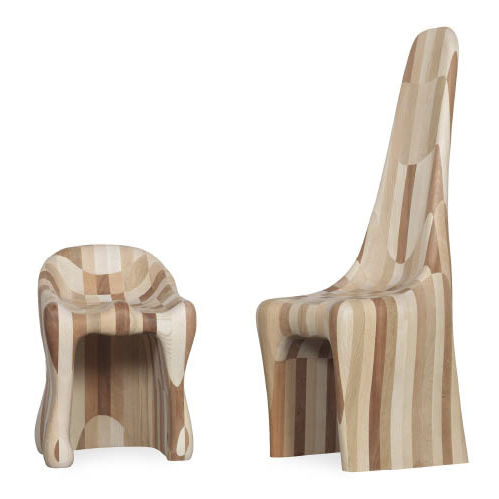 Stuhl / originelles Design - STOLSKULPTUR - KÄLLEMO - für den Innenraum / Holz / mit hoher Rückenlehne