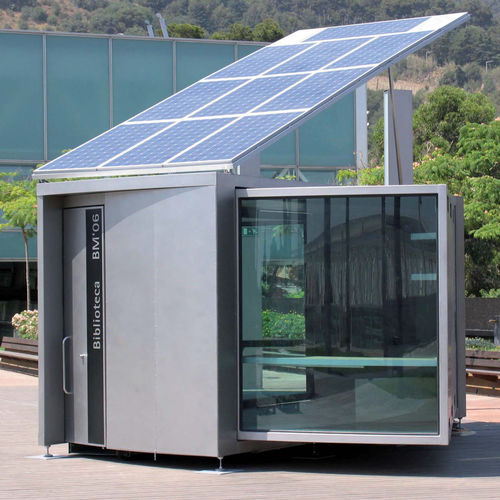 Informationskiosk - ECO UMP - ESTEVA BARCELONA - für Außenbereich / Edelstahl / Glas
