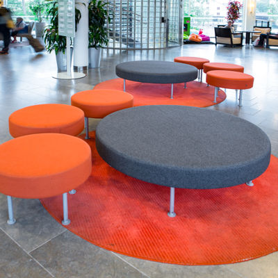 Moderne Ottomane - RONDO - MATERIA - Stoff / Leder / rund