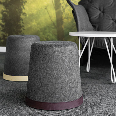 Moderner Hocker - CAP - MATERIA - Polyester / Polypropylen / stapelbar