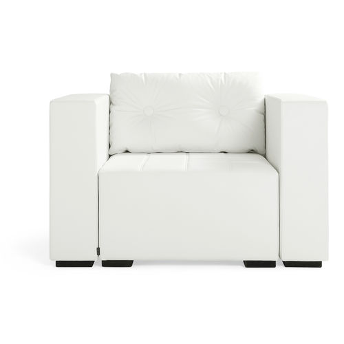 Moderner Sessel - MONOLOG - MATERIA - Leder / Stoff / weiß
