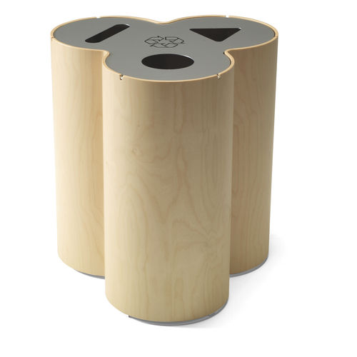 Park-Abfallbehälter - TRIO - MATERIA - System / Holz / modern