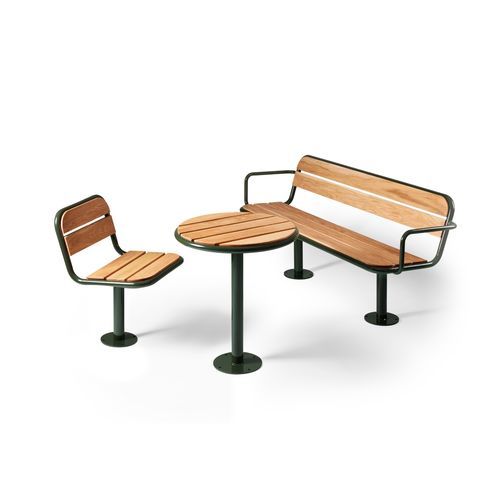 Moderne Tisch- und Stuhlkombination - Gry - NOLA INDUSTRIER - für Außenbereich / Kiefer / Eiche