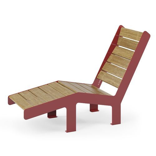 Moderne Sonnenliege - High Sunchair - NOLA INDUSTRIER - Eiche / pulverbeschichteter Stahl / Zink