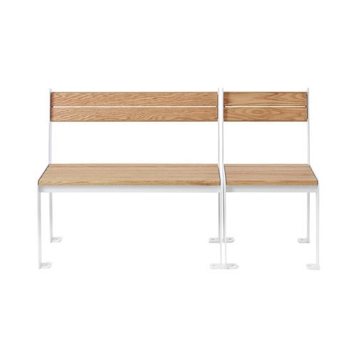 Moderne Bank für den öffentlichen Raum - HighSofa - NOLA INDUSTRIER - Eiche / pulverbeschichteter Stahl / Zink