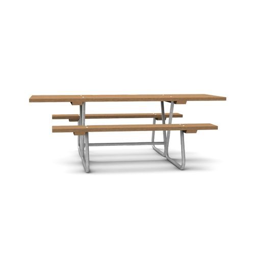 Moderner Picknicktisch - Bänkbord Stål - NOLA INDUSTRIER - Kiefer / pulverbeschichteter Stahl / Zink