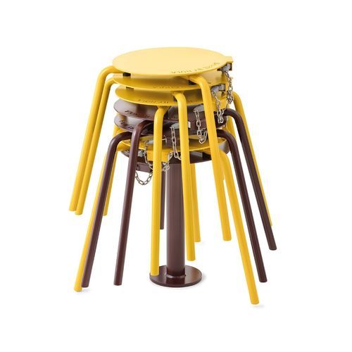 Moderner Hocker - Share - NOLA INDUSTRIER - pulverbeschichteter Stahl / Gestell aus pulverbeschichtetem Stahl / mit 3 Beinen