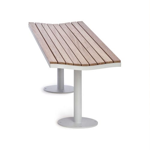 Moderne Bank für den öffentlichen Raum - Parco Bench - NOLA INDUSTRIER - Stahl / geöltes Holz / Eiche