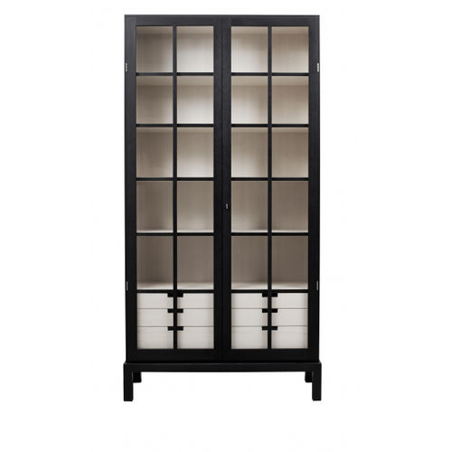 Modernes Bücherregal - LALLA  - OLBY DESIGN - Holz / verglast / schwarz