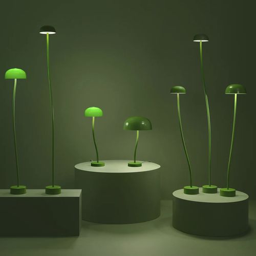 Tischlampe - CURVE TABLE METAL - ZERO - Acryl / aus lackiertem Metall / Textil