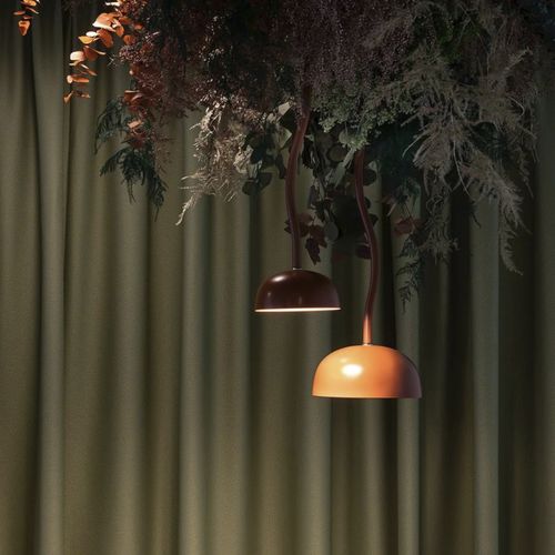 Hängelampe - CURVE - ZERO - Metall / aus lackiertem Metall / Textil