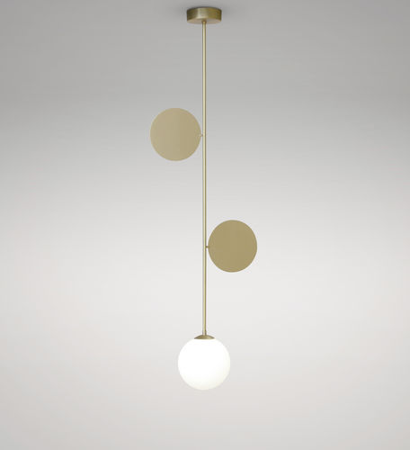 Hängelampe - PLATES - Atelier Areti - gebürstetes Messing / Glas / modern