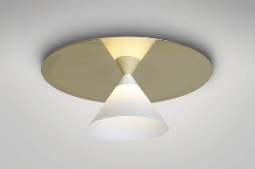 Moderne Deckenleuchte - PLATE & CONE - Atelier Areti - Glas / poliertes Messing / LED
