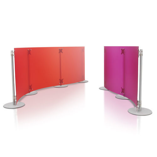 Bodenstehende Bürotrennwand - FLUOWALL LOW - PAXTON - selbsttragend / anodisiertes Aluminium / Plexiglas®