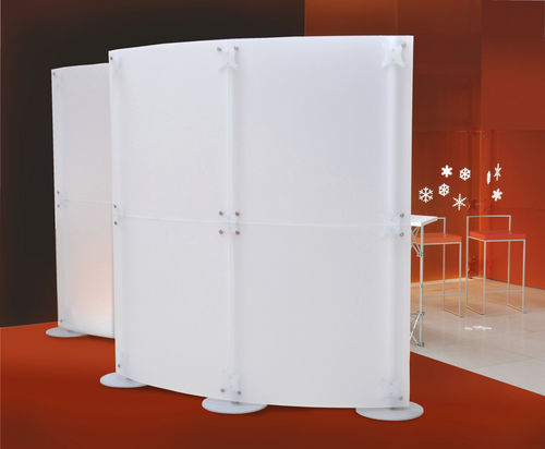 Moderner Paravent - FLUOWALL WHITE CURVED - PAXTON - Kunststoff