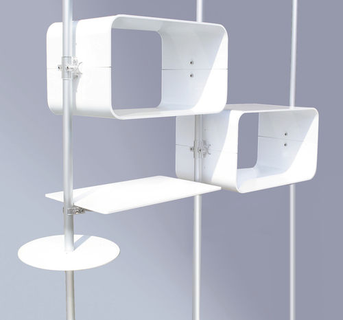 Präsentierregal für Kosmetika - FLUOSHOP WHITE - PAXTON - wandmontiert / Aluminium / für Frisörsalon