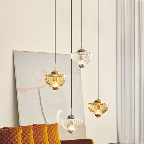 Hängelampe - LOTUS - Design By Us - Chrom / Glas / modern