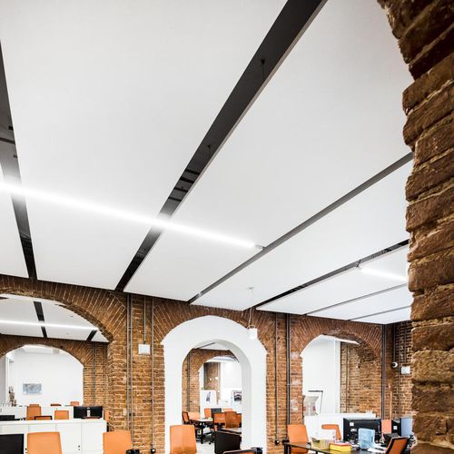 Glaswolle-Zwischendecke - SOLO™ RECTANGLE - Saint-Gobain Ecophon - Platten / freihängend / für Büro