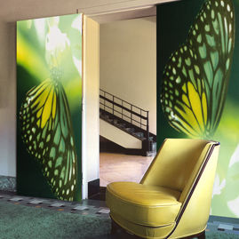 Tür für Innenbereich - ENLIGHTENED HANGOVER - tela-design - MDF / PVC / Schiebe