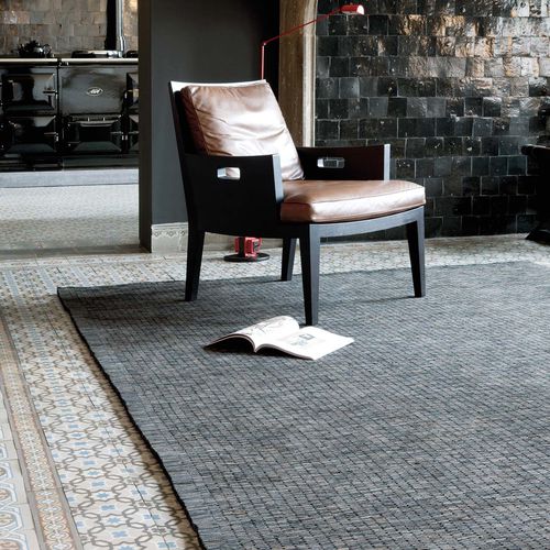 Moderner Teppich - BRICK - Limited edition - einfarbig / Leder / rechteckig