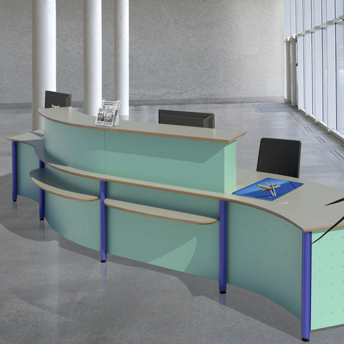 Modulare Empfangstheke - OCEANE - DPC - halbrund / Laminat / Metall