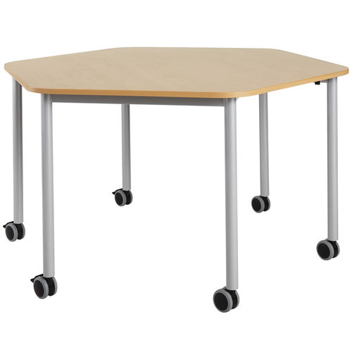 Moderner Tisch - ORGA - DPC - Laminat / melaminbeschichtet / Gestell aus Stahl