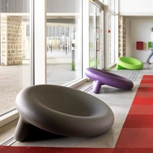 Kaminsessel / originelles Design - HOP - DPC - Polyethylen / grau / schwarz