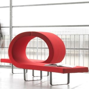 Polsterbank / originelles Design - LOOP - DPC - Stoff / Gestell aus Metall / für Gewerbegebrauch