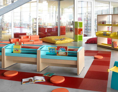 Modernes Bücherregal - MAGISTEO - DPC - für Kindergarten / für Gewerbegebrauch / Holz