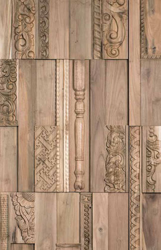 Dekorplatte für Wand - PX TEAK RECLAIMED NATURAL BROWN COVERING - Oscar Ono | Wood Manufacture - Holz / Massivholz / texturiert