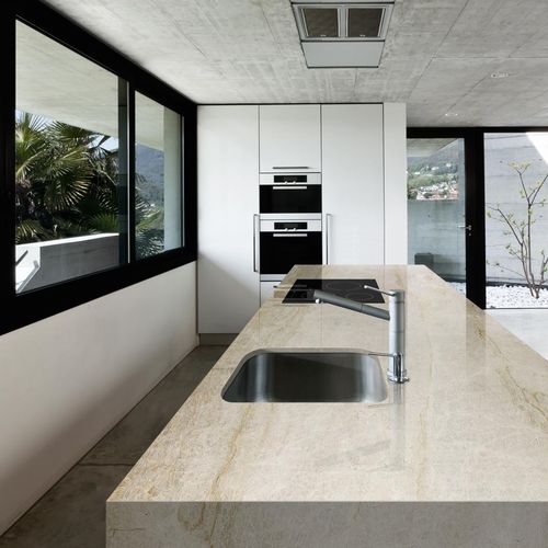 Quartzkomposit-Arbeitsplatte - NATURAMIA® : PERLA VENATA - Levantina - für Küche / für Badezimmer / weiß