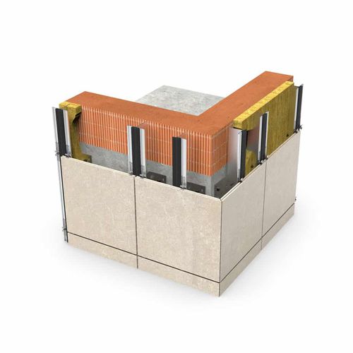 Hinterlüftete Fassade / Keramik - CORNER MITRED - FAVETON - Folie / glatt / großformatig