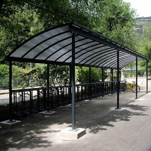 Polycarbonat-Überdachungen-Fahrradunterstand - WING BIKE - Euroform K. Winkler GmbH - galvanisiertem Stahl / für öffentliche Bereiche / für städtische Bereiche
