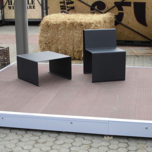 Moderner Stuhl - LINEA - Euroform K. Winkler GmbH - für Außenbereich / galvanisiertem Stahl / Stahlblech